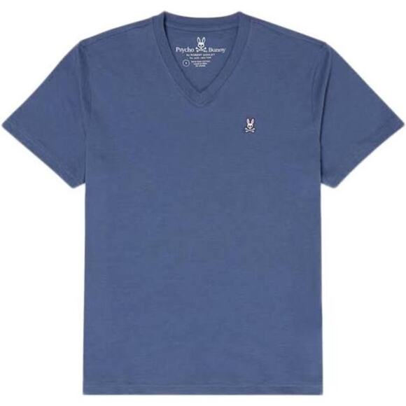 Psycho Bunny Classic V Neck Tee Shirt Big And Tall Heathered Blue Size 3XL - Picture 1 of 10